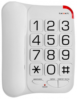 Телефон проводной teXet TX 201 White 201W 