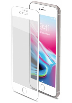Стекло защитное Celly 3DFull Glass Anti Blue ray для Apple iPhone 7 глянцевое белое GLASS800WH 
