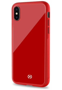 Чехол накладка Celly Diamond для Apple iPhone XS красный DIAMOND900RD Защищает