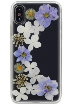 Чехол накладка DYP Flower Case для Apple iPhone X/XS прозрачный с цветами DYPCR00154 