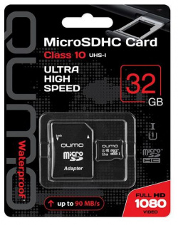 Карта памяти Qumo MicroSD 32Gb CL10 UHS I QM32GMICSDHC10U1 