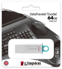 Флешка Kingston 64Gb DataTraveler Exodia  USB 3 2 gen 1 белый (KC U2G64 5R) KC 5R
