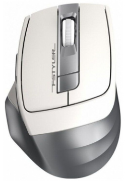 Мышь A4Tech Fstyler FG35 серебристый/белый Беспроводная эргономичная мышка для