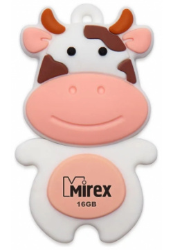Флешка Mirex Cow 16GB USB 2 0 Персиковый 13600 KIDCWP16 Сувенирная серия