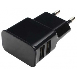 Сетевое зарядное устройство Cablexpert MP3A PC 12 100/220V  5V USB 2 порта 1A черный