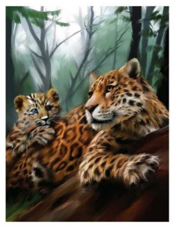 Алмазная вышивка Школа талантов 30x40 см "Леопарды" арт 5371223 Набор для