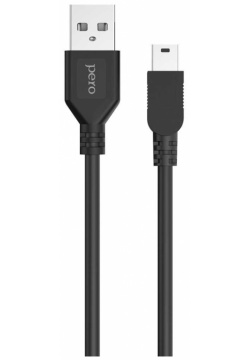 Дата кабель PERO DC 09 mini USB  1m Black в надежной круглой оплетке