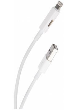 Дата кабель Red Line USB – 8  pin с переходником на наушники белый УТ000016930