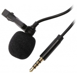 Микрофон петличный mObility mini jack 3 5mm Aux  черный УТ000021730