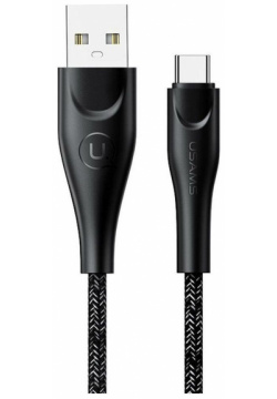Кабель USAMS SJ398 USB  Type C (3 м) нейлоновая оплетка черный (SJ398USB01) УТ000021065