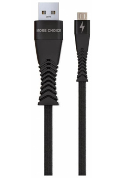 Дата кабель More choice Smart USB 3 0A для micro K41Sm нейлон 1м (Black) K41SMB С