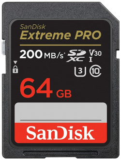 Карта памяти SanDisk Extreme PRO 64GB SDXC Memory Card 200MB/s SDSDXXU 064G GN4IN 