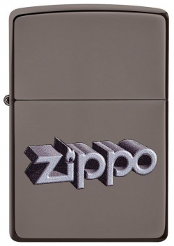 Зажигалка Zippo Design с покрытием Black Ice  латунь/сталь чёрная глянцевая 38x13x57 мм 49417