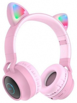 Наушники Hoco W27 Cat Ear  полноразмерные розовые (18464) УТ000024691