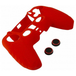 Чехол силиконовый Red Line для геймпада игровой приставки P5  с накладками на стики красный (HS PS5304C) УТ000024660