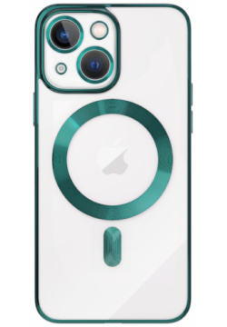 Чехол UZAY с цветной рамкой и Magsafe для iPhone 14 Plus  темно зеленый 2052014
