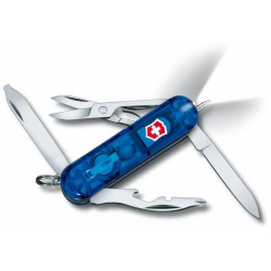 Нож брелок Victorinox Classic Midnite Manager  58 мм 10 функций синий полупрозрачный 0 6366 T2