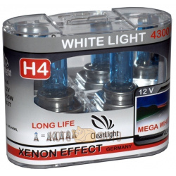 Комплект ламп Clearlight H4 12V 60/55W WhiteLight (2 шт ) MLH4WL 