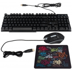 Клавиатура + мышь Oklick 400GMK черный USB LED (1546779) 1546779 