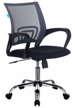 Кресло Бюрократ CH 695NSL темно серый TW 04 сиденье черный 11 сетка/ткань крестовина металл хром 695N/SL/DG/TW 