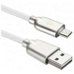 Кабель ACD Allure MicroUSB  USB A Кожа 1м белый (ACD U926 M1W) M1W