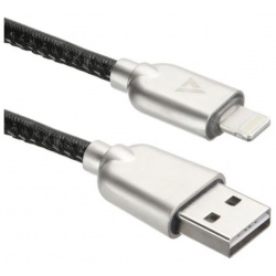 Кабель ACD Allure Lightning  USB A Кожа 1м черный (ACD U926 P5B) P5B