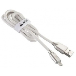 Кабель ACD Allure Lightning  USB A Кожа 1м белый (ACD U926 P5W) P5W