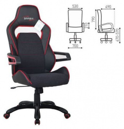 Компьютерное кресло Brabix "Nitro GM 001" красный/черный 