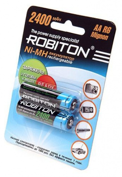 Аккумулятор Robiton AA 2400 mAh R2U (уп 2 шт) 4607075943292 