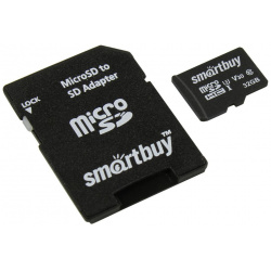 Карта памяти SmartBuy MicroSD 32Gb Class 10 Pro UHS I U3 SB32GBSDCL10U3L 01  + adapter