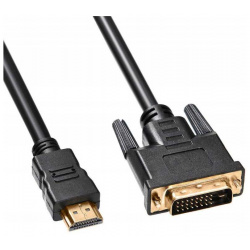 Кабель BURO HDMI (m)  DVI D GOLD ферритовый фильтр 1 8м черный [hdmi 19m 8m] 8M