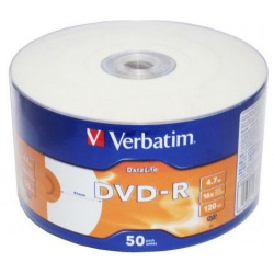Диск DVD R Verbatim 4 7Gb 16x bulk (50шт) Printable (43793) 43793 