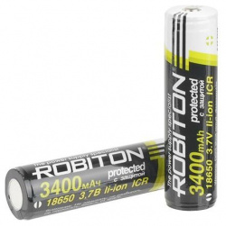 Аккумулятор Robiton 18650 3400 mAh 1 7A с защитой (Panasonic Li ion) 