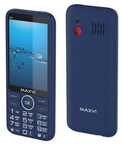 Мобильный телефон Maxvi B35 Blue Стильный кнопочный с большим экраном