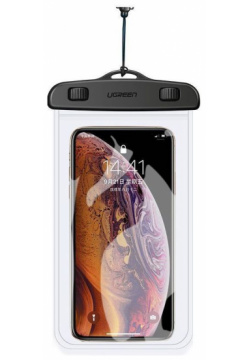 Чехол водонепроницаемый UGREEN LP186 (60959) Waterproof Phone Pouch для телефона  черный/прозрачный
