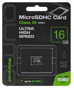 Карта памяти QUMO MicroSDHC 16Gb Сlass 10 UHS I (QM16GMICSDHC10U1NA) 
