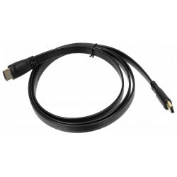 Кабель аудио видео High Speed ver 1 4 Flat HDMI (m)/HDMI (m) 5м  Позолоченные контакты черный Noname