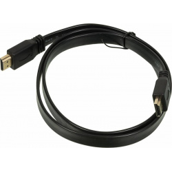 Кабель аудио видео High Speed ver 1 4 Flat HDMI (m)/HDMI (m) 1м  Позолоченные контакты черный Noname