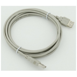 Кабель USB A(m) A(f) 3м серый Noname 