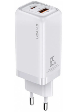 Сетевое зарядное устройство USAMS  (Модель US CC153 T47) PD 65W белый (CC153TC02) УТ000030373