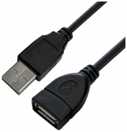 Кабель 4PH 1 8m USB 2 0  AM/AF черный (4PH R90038) R90038 Удлинитель AM AF