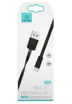 Дата Кабель USAMS U2 USB  micro плоский черный (SJ201MIC01) УТ000019987