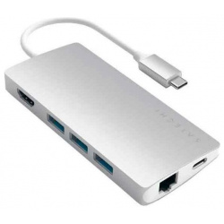 USB концентратор Satechi Aluminum Multi Port Adapter V2 серебряный 