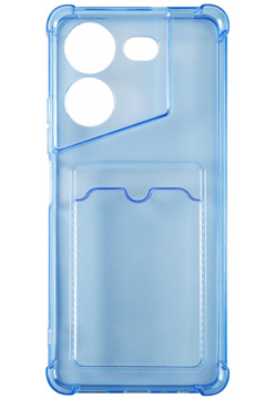 Чехол силиконовый iBox Crystal для Tecno Pova 5  с кардхолдером (синий) УТ000036415