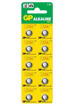 Батарейка GP Alkaline (LR44/ V357/ V13 GA/ AG13/ A76)  10шт A76 BC10