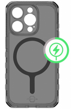 Чехол накладка ITSKINS SUPREME R CLEAR MagSafe для iPhone 15 Pro Max  графит/прозрачный AP5U MGCLR GRPR