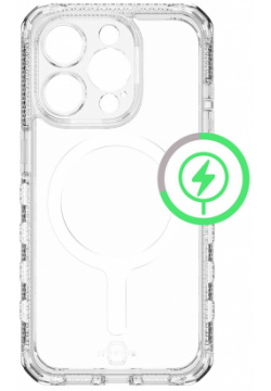 Чехол накладка ITSKINS SUPREME R CLEAR MagSafe для iPhone 15 Pro Max  белый/прозрачный AP5U MGCLR TRPR