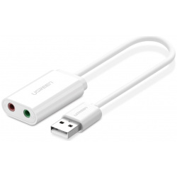 Адаптер UGREEN USB C  AUX Jack 3 5 мм (f) цвет белый (30143) 30143