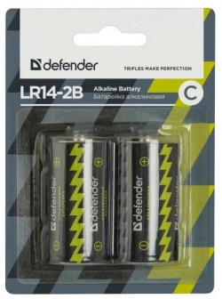 Батарейка алкалиновая Defender LR14 2B С  в блистере 2 шт 56032