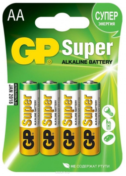Батарейка GP 15A(2CR4) UE4/BC4 AA (SUPER) (4 шт  в уп ке) [02706] 4891199000034